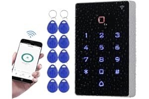 QTTYELOK Controlador de Teclado WiFi Tuya Control de Acceso, IP68 Impermeable Teclado RFID, Retroiluminación, Sistema de Alarma de Salida WG26/34 + 10 llaveros