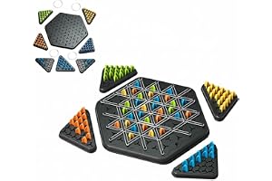 KASTWAVE Chain Triangle Chess Game, Triggle Board Game, Triggle Rubber Band Game, Triangle Chain Chess Game Set, Family Interactive Board Game, for Toddlers, Kids, Adults, Family, Party