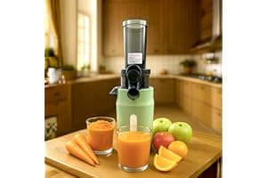 PELAMATIC Zuminstant Compacto - Exprimidor eléctrico de zumo (Slow Juicer): Prensado en Frío, Rico en Nutrientes, Licuadora sin espuma, Ahorro de Espacio, Elegante y Versátil - Para Frutas y Verduras Frescas