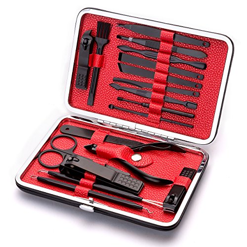 [18 Pezzi] Tagliaunghie Set Professionali in Acciaio Inossidabile, LiSimle Tagliaunghie Set e Manicure, Pedicure e Ritocco,per Mani, Viso e Piedi per Cura Personale