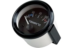 FLYLIN Auto Wassertemperaturanzeige, Universal 2" 52mm Wassertemperatur Temperaturanzeige Werkzeug für Instrument mit Sensor, Automotor Kfz Wassertemperatur Messgerät Celsius für Auto Rennfahrer LKW