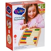 Playwood Ahşap Abak&uuml;s, 100 Adet Ahşap Boncuk (6 Farklı Renk), &Ccedil;ocuk Oyuncak, Eğitim Oyuncak
