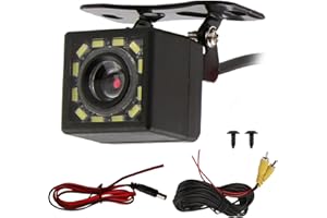 ONRYSXN Car Back Reversing Camera, 12V Night Visions Universal Car Rear View Camera HD CCD 12 LED 175 Wide Angle 1080P IP67 Waterproof Backup Parking Reverse Cameras