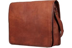 ALASKA EXPORTS Torba listonoszka na laptopa z prawdziwej skóry w stylu vintage, 40 i 18 cali