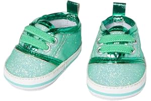 Heless-Sneaker Glitterate per Bambole, Colore Menta, Taglia 30-34 cm, Scarpe Eleganti Effetto Wow per Occasioni Speciali, 1491