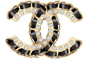 OLIWAN Perle Brosche mit Diamant Brosche Silber Gold Frauen Schwarz Leder Brosche Geschenk für Frauen