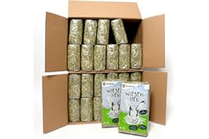 HEUKOENIG.DE 24 kg Wiesenheu in handlichen 1kg Beuteln (24kg) - Futter und Einstreu für Kleintiere
