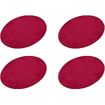 4 Patches Thermocollants Coude/genou Ovales Rouges - Pour Réparation Jeans, Vêtements, Sacs - Lavables, Résistants - 5