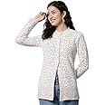 eWools Women's Wool Round Neck Cardigan