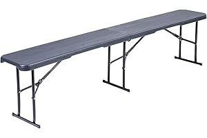 Hortan Panca Richiudibile Con Struttura Salvaspazio, Seduta In Resina Ad Alta Densità E Telaio In Acciaio Inossidabile, Per Giardino, Campeggio E Pic Nic