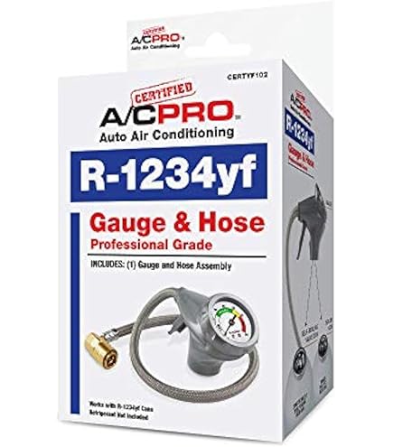 thumbnail interactive-video image 1 of A/C Pro EZC110-4 Reusable R134A Refrigerant Hose & Gauge - Recharge Kit For Car, Truck AC Systems 1 of 2