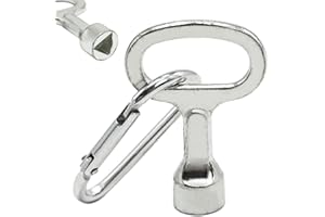 EASYKEENECOM Meter Box Key, Gas Box Key, Metal Triangular Key,Silver Triangle Socket Spanner Key with a Keychain for Gas Water Electric Meter Box Cabinet
