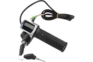 Yuanpgky Empuñadura del acelerador eléctrico de 36 V, 48 V, 60 V, con indicador de encendido, bloqueo de llave para scooter, bicicleta eléctrica, motocicleta, control general de manillar, 158 cm