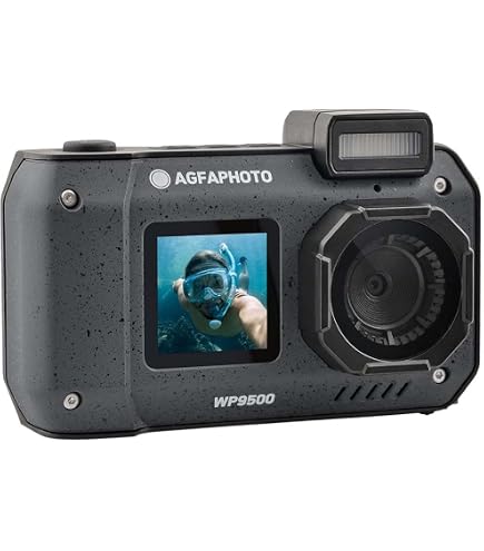 Appareil photo numérique 4K 10 m 48 MP étanche à la poussière et aux chocs, avec carte de 64 Go, autofocus, selfie, double écran, point de zoom et appareil photo de type
