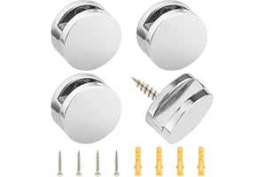 TEAAHA 4 sztuki kompletny zestaw uchwytów na lustro ze stali nierdzewnej, uchwyt na lustro, uchwyt na ścianę, zacisk szklany, uniwersalne, do szkła o grubości 4-6 mm, do luster / obrazów na szkle / obrazach