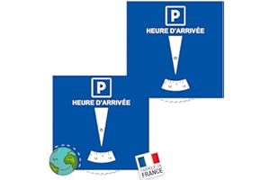 BLAUBODY Disque de Stationnement Zone Bleue X2 (ÉCOLOGIQUE & Fabriqué en France) Disque Stationnement Carte Horodateur Europeen Parking Stationnement Voiture Accessoires Auto (Garantie)