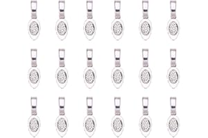 PH PANDAHALL PandaHall - Lot de 50 Belieres a Coller Feuille pour Pendentif en Alliage Couleur Argent Antique 26x8x7mm