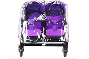 HAOZAIKEJI Habillage Imperméable pour Poussette Double Universelle Habillage Pliue Coupe-Vent Protection Pluie Transparent Housse Pluie Poussette Capote de Pluie Landeau Double Protège Enfants