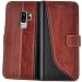 Produktbild elephones Schutzhülle kompatibel mit Samsung Galaxy S9 Plus Hülle Handyhülle Handy-Tasche Wallet Case Cover Braun