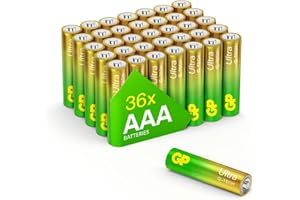 Ultra Alkaline Triple A Batteries, Long Lasting Power - Ideal for Camera, Alarm & Industrial Use - 10-Year Shelf Life - 36 Pack by GP AAA Batteries