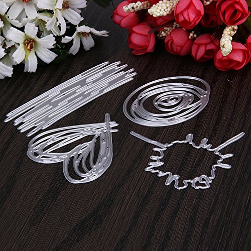 Demiawaking Schneiden Schablonen DIY Sammelalbum Dekor Papier Karten, Metall Buchzeichen , Metall Lesezeichen als Geschenk für Freunde (31) - 2