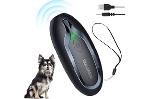 Queenmew Anti Bell Gerät Hunde, Antibell Ultraschall Gerät mit Variabler Frequenz, Effektiv Lange Reichweite Gegen Bellen Hunde den Innen- und Außenbereich
