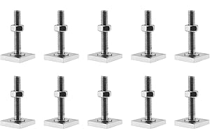 PUCSIQ 10 Stuck T Nut Adapter Dachträger, Nutensteine M6 x 35mm Edelstahl, Relingträger Nutensteine, Dachbox für Dachträger Relingträger, Dachbox Kompatibel, mit 10x Muttern und 10x Unterlegscheiben