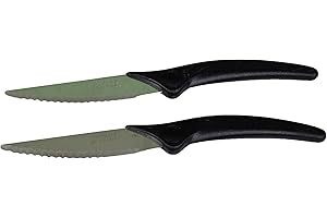 YVAN MOINS CHER Lot de 2 Couteaux à Pizza Demi Lune Fabrication Française, Lame Inox Trempée, Ustensiles Cuisine Inoxydables pour Coupe Précise, Accessoire Pizzeria et Snack