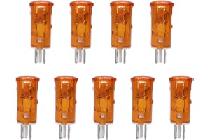 Othmro Lot de 10 clignotants orange en plastique AC/DC 220 V - MDX-11A LED - 3 cm de longueur - Diamètre d'ouverture : 0,9 cm - Indicateur clignotant - Alarme pour clignotants