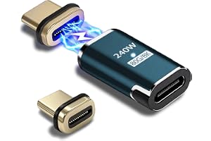 IVIVTOR USB C magnet adapter – 240 W USB-C magnetisk adapter 24 stift – typ c magnetisk kontakt 80 Gbps 8K snabbladdning och