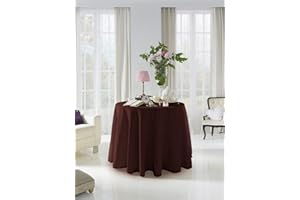 Acomoda Textil - Falda para Mesa Camilla Terciopelo, Redonda - Rectangular, Suave y Cálida de Invierno.(Redonda 100 cm, Chocolate)