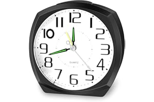 Ankilo Sveglia Analogica, Nuovissima sveglia silenziosa senza ticchettio, sveglia da tavolo con Snooze e luce, suoni di bip ascendenti, sveglia da viaggio ad alta voce per chi ha il sonno pesante