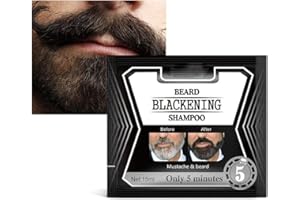 Allbestaye Beard Shampoo Beard Blackening Dye Natural Black Only 5 Minutes Lasts 4 Weeks (5pcs)