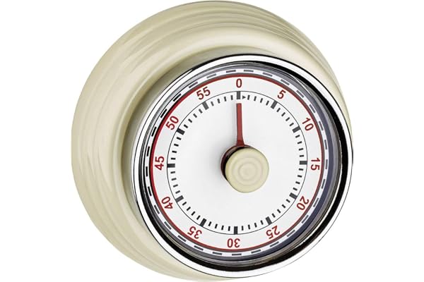 TFA Dostmann kökstimer, 38.1037.09, äggklocka, med hiss, utan batterier, med larm, retrodesign, beige, L 74 x B 74 x H 36 mm