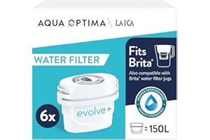 Aqua Optima Filtros Evolve+ - Compatible con Jarras Brita y Filtros Maxtra* - Reduce Cal, Cloro y Otras Impurezas (6)