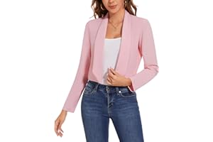 MINTLIMIT Womens Cropped Blazer Open Front Suit Jacket Long Sleeve Blazers Casual Cardigan Shawl Lapel Outerwear