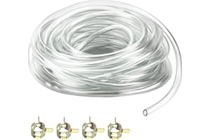KINGOZOYI Gomma Trasparente 5M 8mm x 11mm Tubo Silicone Flessibile in PVC Con 4 Fascette Stringitubo per Acquario e Aria