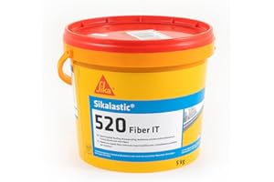 Sika - Sikalastic-520 Fiber IT, Grigio - Membrana liquida impermeabilizzante - Rivestimento decorativo elastomerico - Resistente ai raggi UV - 5kg