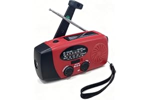JMGRTYT Wind Up Solar Radio, 2000mAh Rechargeable USB Phone Charger, Survival Hand Crank AM/FM Emergency Weather Radio,SOS Alarm, LED Bright Flashlight for Outdoor Camping, Hiking
