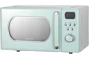 Cookology RETDD20MG Freestanding Retro Microwave - 20 Litre Capacity - With 25.5cm Turntable - 800W Microwave - 8 Auto Cooking Programs - 5 Cooking Power Levels - Defrost Setting - Mint Green