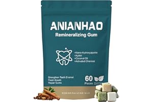 ANIANHAO Remineralizing Gum Underbrush Remineralizing Chewing Gum with Nano-Hydroxyapatite & Xylitol – SugarFree Chewing Gum for Enamel Repair, Cavity Protection & Receding Gums – 60 Pieces
