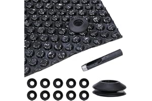 Melko Lot de 10 œillets noirs avec poinçon pour film solaire de piscine - Œillets en plastique - 28 x 28 x 12 mm - Inoxydable - Pour film de piscine