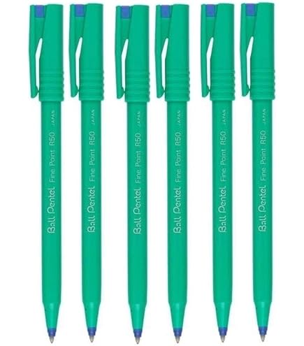 Pentel R56 Retif Lot De 3 Stylos Roller Pentel R56 - Pointe Fine 0,3 Mm - Encre Noire - Corps Vert Encre Fluide écriture