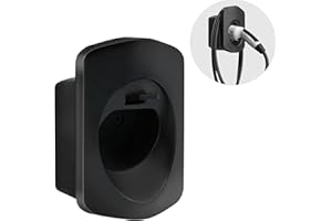 OHVBAEON Type 2 EV Charger Holder Wall Mount EV Cable Holder Charging Station Connector Organizer for Electric Car Charging Cable Tidy Indoor Outdoor Use, Black