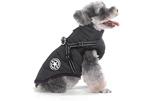 Aywoja Manteau Chien Hiver avec Harnais, Veste Imperméable pour Petit Moyen Grands Chiens, Conception de Bandes Réfléchissantes Lavable en Machine
