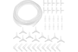 Skyzone Aquarium Airline Connettori e tubo flessibile, kit accessori pompa aria inclusi 40 pezzi Y T L I Connettore tubo aria + 5 metri Tubo linea aria acquario 4mm * 6mm