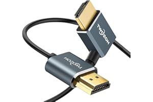 Twozoh Elastyczny kabel HDMI do HDMI pod kątem prostym 90° 3M, ultracienki i smukły kabel HDMI obsługuje 3D/4K przy 60 Hz