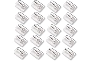 ZORVYN 20x Ganci Adesivi per Tende, Gancetti per Tende Senza Forare per Bastoni e Vetrage, Ganci per Tende Finestre in PVC (Trasparente)