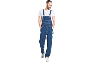 Wash Clothing Company Salopette di Jeans Uomo Relaxed Fit - Stonewash Overalls a Buon Mercato