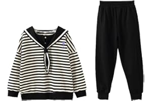 amropi Niña Raya Deportivos Conjunto de Ropa Chaqueta Sudadera Tops y Trotar Pantalones 2 Piezas Trajes por 4-15 años